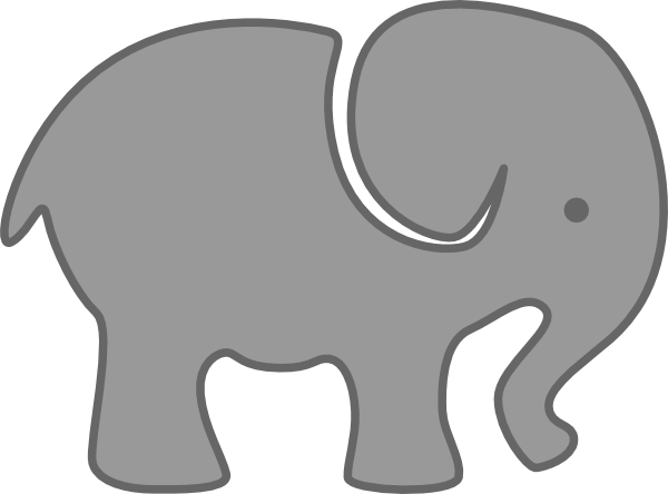 Gray Elephant Clip Art At Clker - Clip Art Elephant Svg (600x444)
