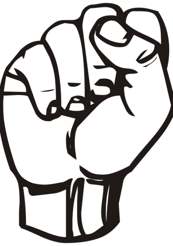 Raised Fist Vector Clip Art Public Domain Vectors - Sign Language S (353x500)
