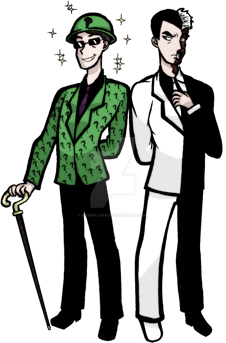 Commission-two Face N' Riddler By Buddhathebob - Comics (800x1207)