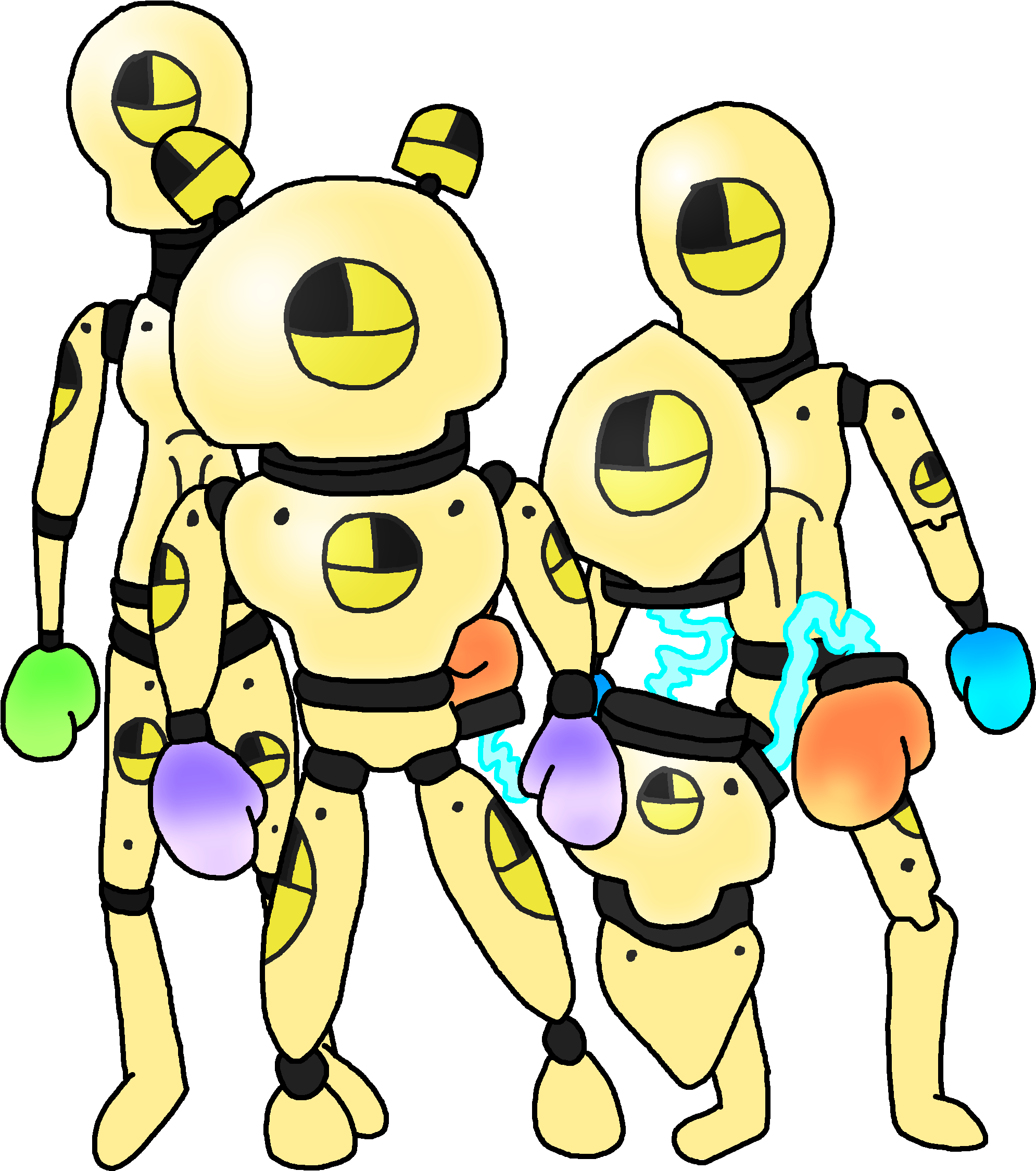 The Training Dummies, As They Appear In Fantendo Smash - Cartoon (2000x2249)