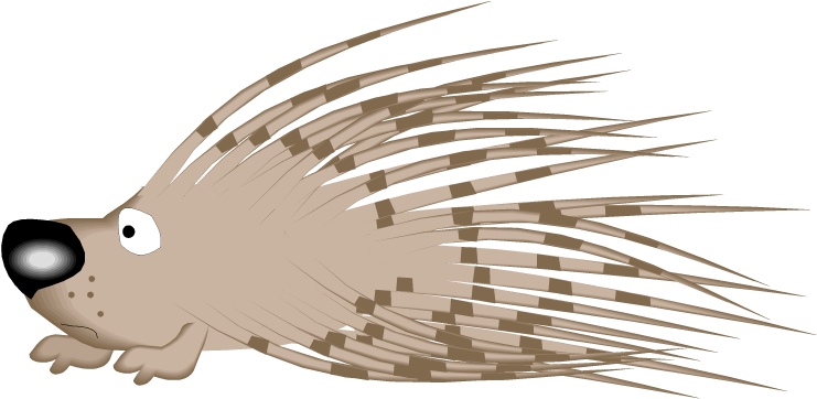 Cute Porcupine Clipart Png - Porcupine Clipart Transparent Background (750x362)