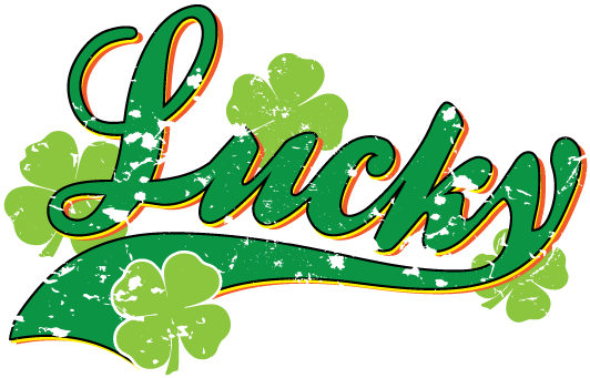 Lucky Four Leaf Clovers St Patricks Day Irish Ireland - Lucky Script - Clovers St Patrick's Day Party Green (683x626)