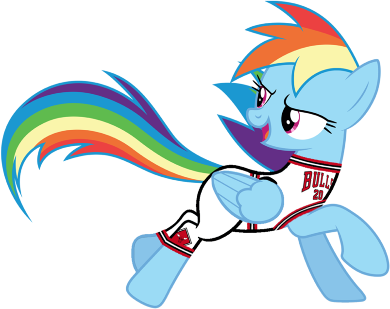 Rainbow Dash In Her Chicago Bulls Jersey By Motownwarrior01 - My Little Pony Rainbow Dash Run (894x894)