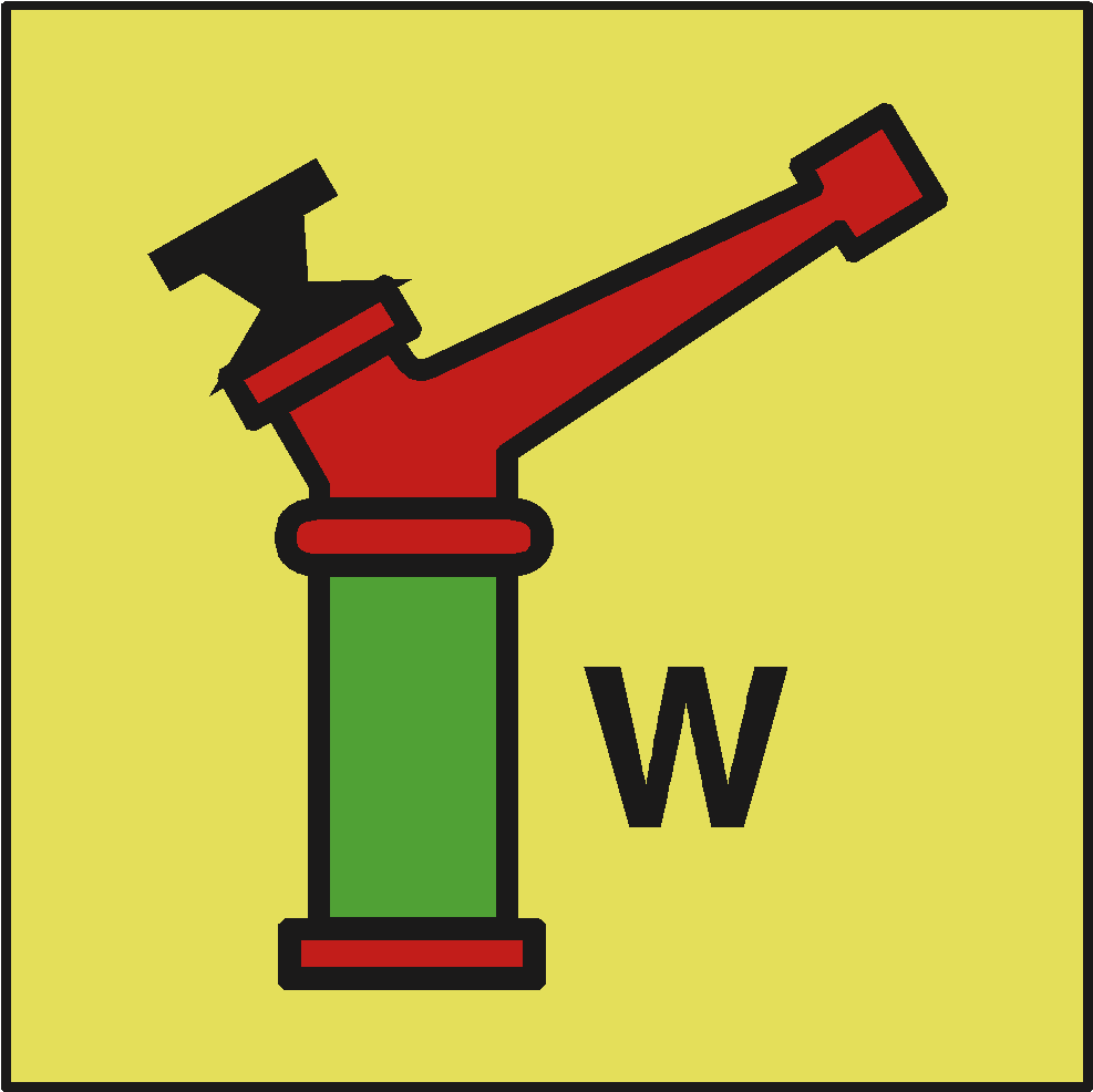 Fire Control Imo Signs Translation Missing - Fire Water Monitor Gun Pictogram (1182x1182)