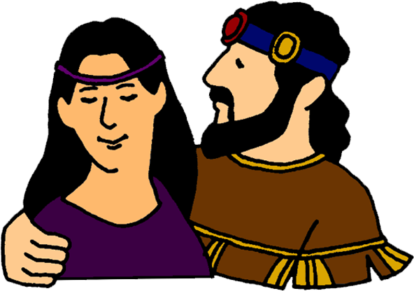 Prophecy Clipart Nathan - David And Bathsheba Cartoon (700x467)