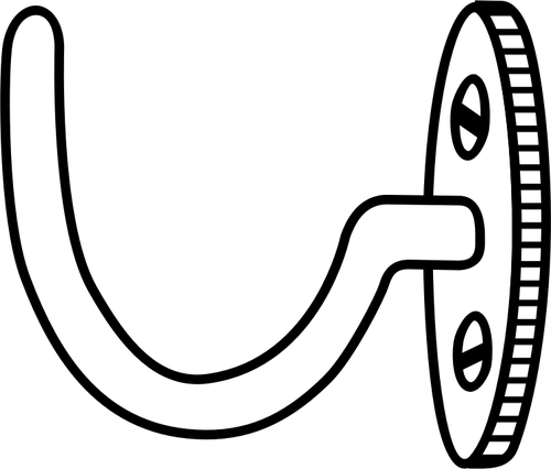 Vector Graphics Of Coat Hook Outline Public Domain - Coat Hook Black And White (500x426)
