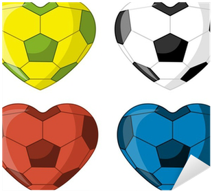Football Soccer Ball In Shape Of Heart Sticker • Pixers® - Football (400x400)
