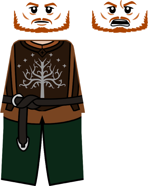 Lotr - Real - Face2 - Clear - Lego Torso Decals Lord Of The Rings (524x640)