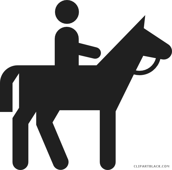 Horse Riding Animal Free Black White Clipart Images - Stickman On A Horse (600x595)