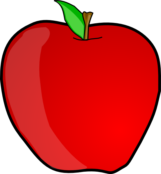 Apple Creative Commons Clip Art - Gambar Apel Merah Kartun (552x597)