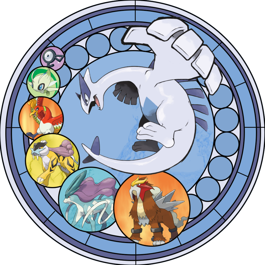 Lugia Stained Glass By Discordeddustcloud - Nds Pokemon Soulsilver Noe (894x894)
