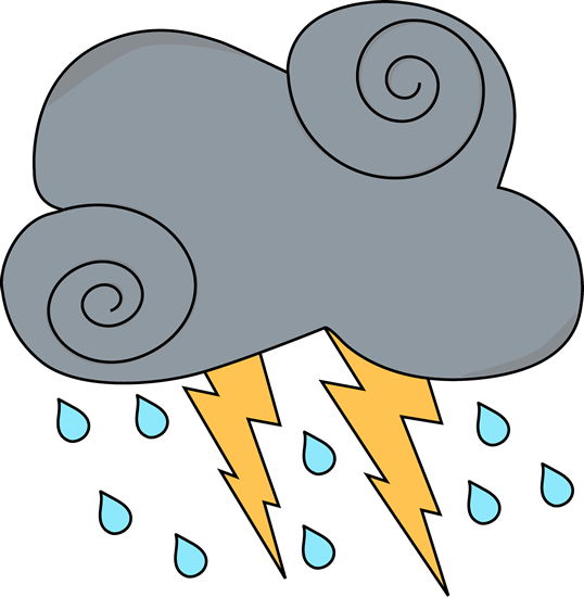 Cloud Clipart Of Rain, Lighting And Gray - Cloud (538x550)