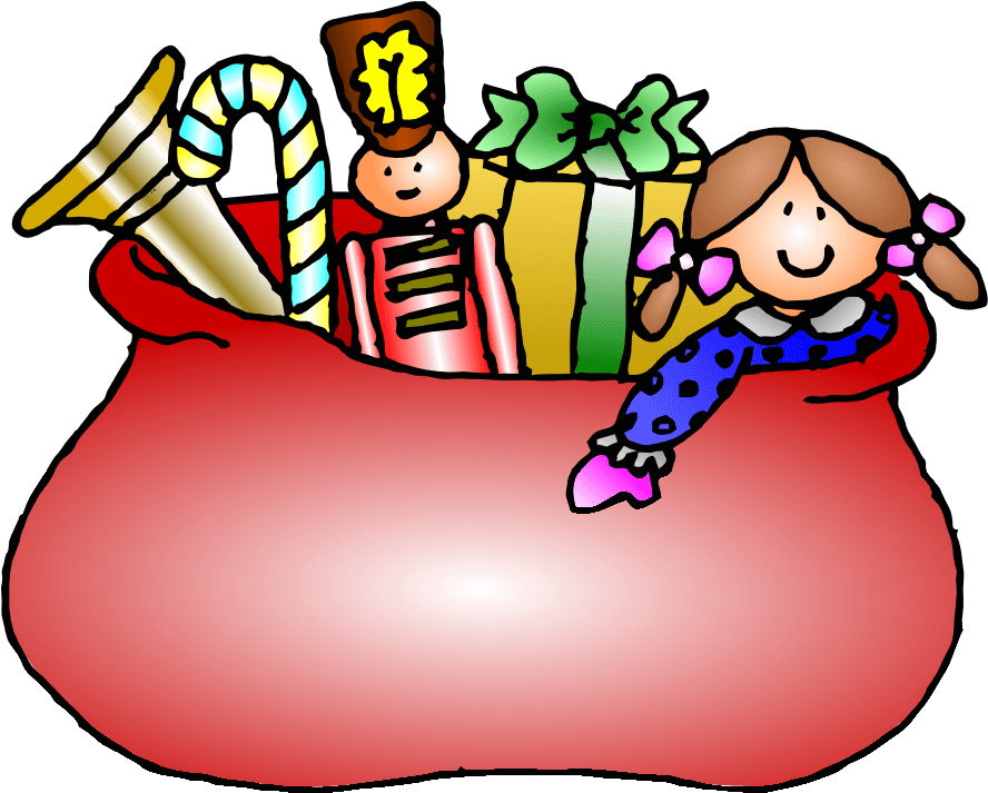 Santa Claus Bag Clip Art - Christmas Toys Clipart (999x872)