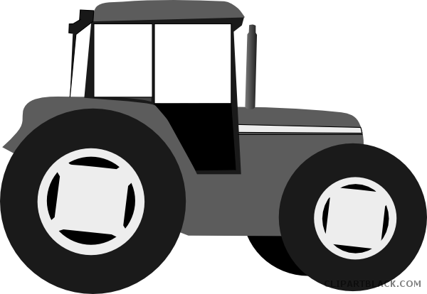 Grayscale Tractor Transportation Free Black White Clipart - Farm Equipment Clipart Transparent (600x414)