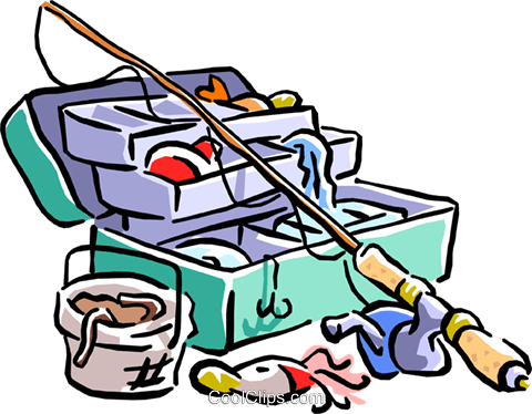 Fishing Pole Clipart Png Transparent - Fishing Pole And Tackle (480x374)