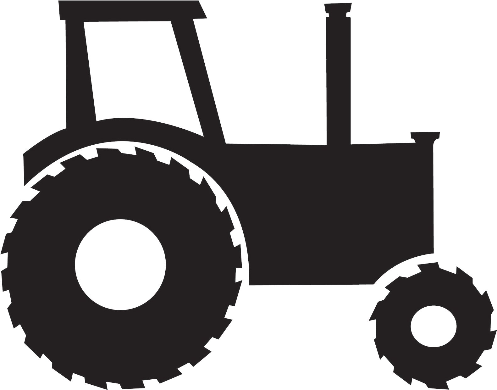 Transform Your Tractor Into A Robot - Black And White Tractor Clipart (1600x1260)