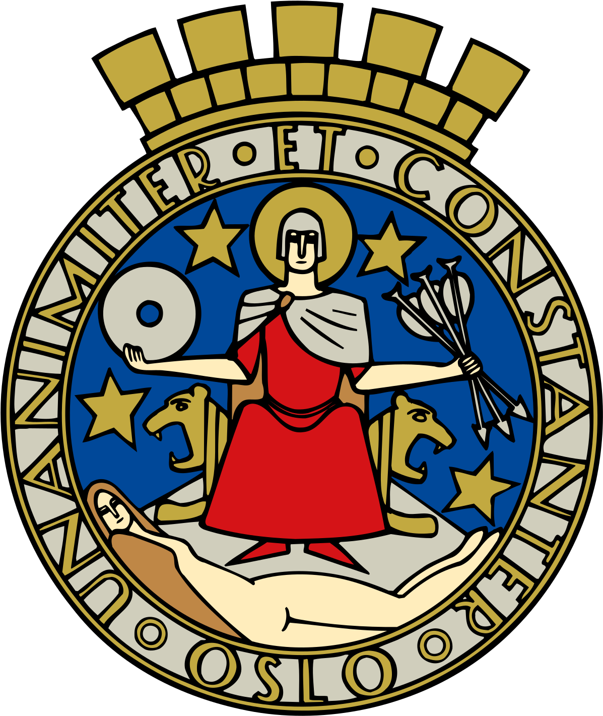 Coat Of Arms For The Municipality Of Oslo - Oslo Coat Of Arms (1200x1432)