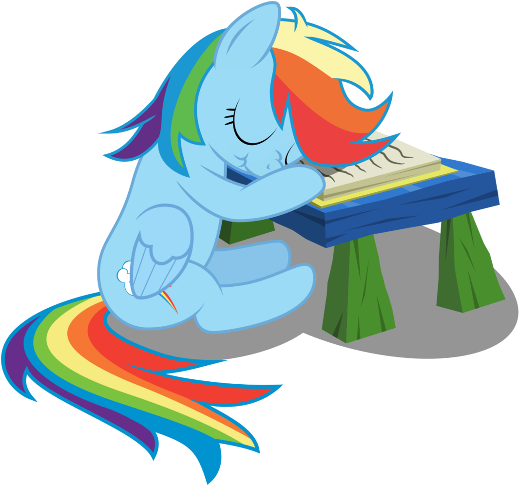 Rotate13, Book, Cute, Desk, Rainbow Dash, Safe, Scrunchy - Fan Club (1092x1024)