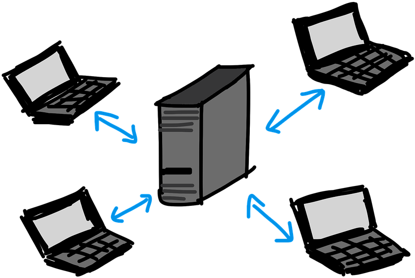 Laptop Clipart Client Computer - Client Server Clipart (960x720)