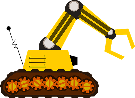 Bulldozer Claw Machine Robot Construction - Machine Clipart (467x340)