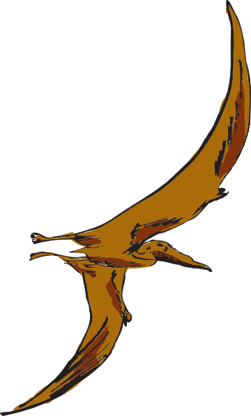 Brown Flying Pterodactyl Clip Art At Clkercom Vector - Pterodactyl Png (360x595)