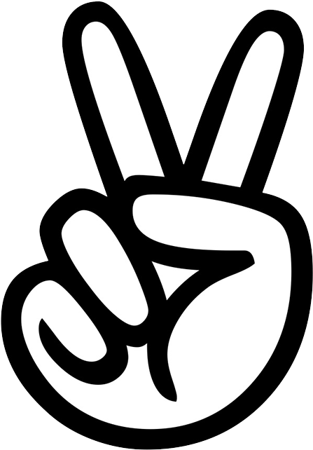 Angellist Peace Logo - Peace Sign Outline Fingers (750x750)