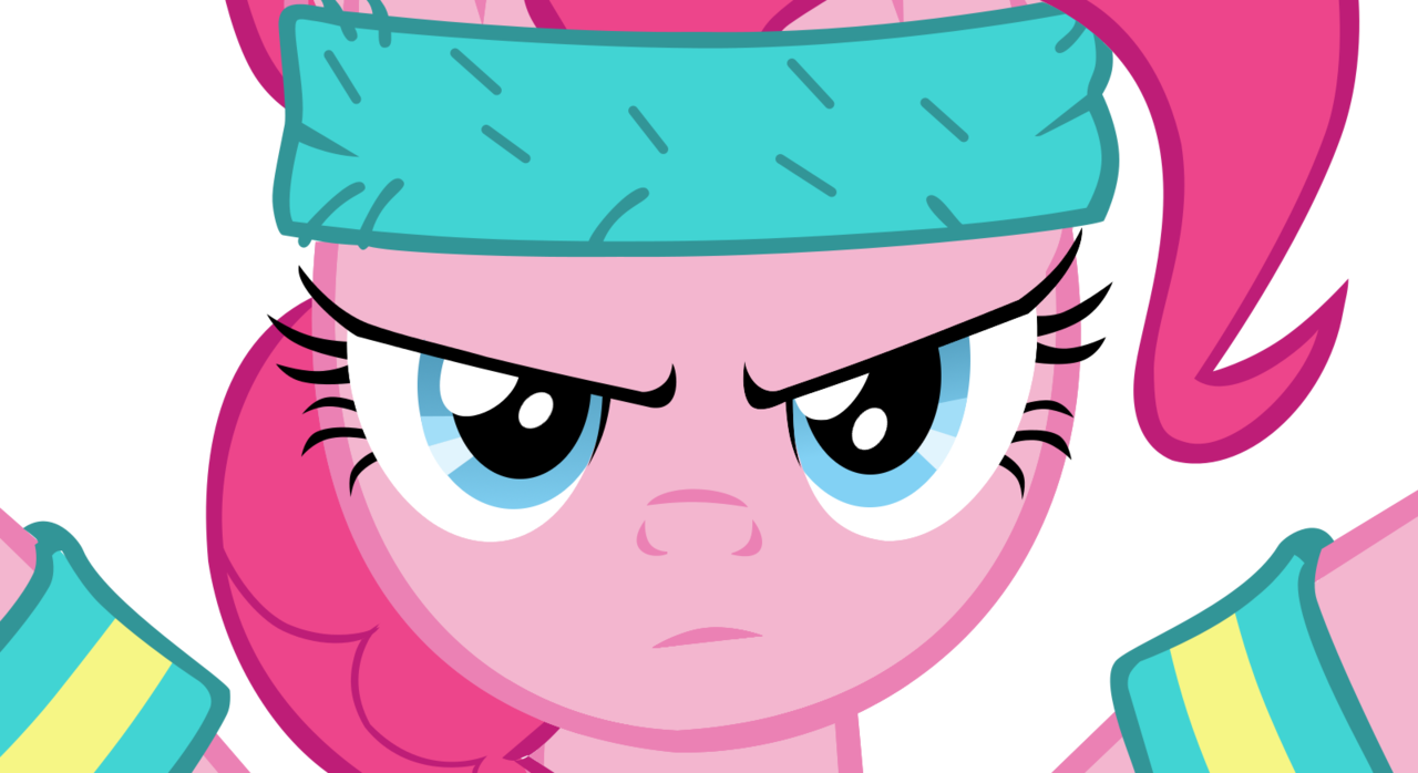 Megacody2, Close-up, Headband, Pinkie Pie, Safe, Serious - Pinkie Pie Exercise Gif (1280x698)