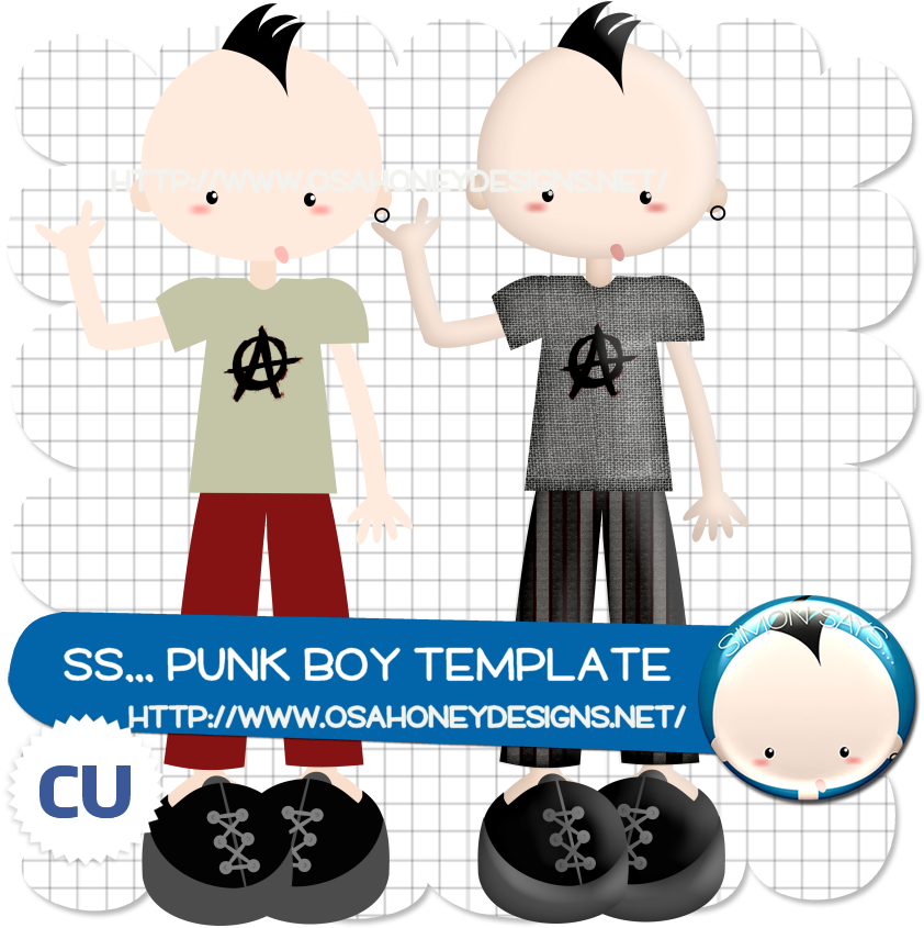Simon Says Punk Boy Template " Fb Freebie - Cartoon (850x850)