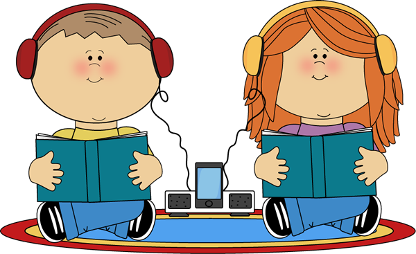 School Kids On Rug Listening To Books - Listen To Reading Clipart (600x367)