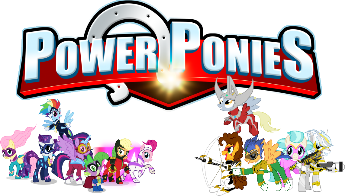Crossover, Derpy Hooves, Double Diamond, Dragon, Fluttershy, - Power Rangers Mane 6 (1169x667)
