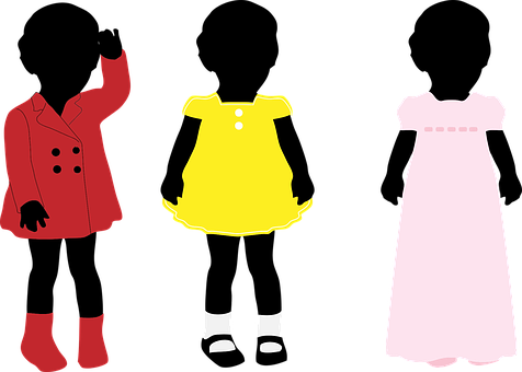 Children, Clothing, Colorful, Dresses - Little Black Girl Silhouette (476x340)
