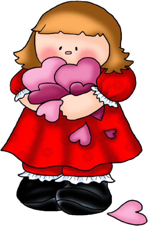 Vintage Valentines, Valentines Day Clipart, Heart, - Niñas Con Corazones (549x800)