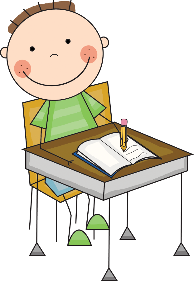 Please Use This Great Website To Practice Spelling - Student At Desk Clip Art (622x900)