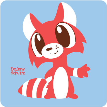 Red Raccoon By Daieny - Digital Art (500x500)