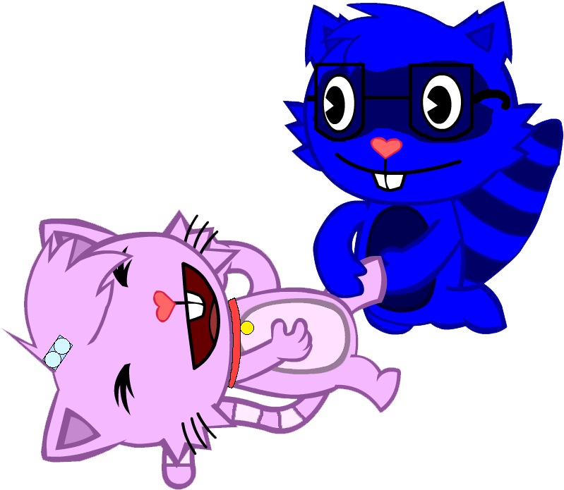 [art Trade] Sarevol Tickling Luna By Sarey-raccoon - Happy Tree Friends Luna (863x740)