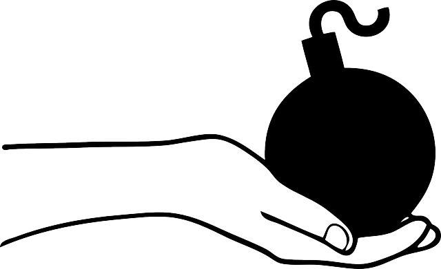 Grenade, Bomb, Explosive, Hold, Holding - Hand Holding Bomb Png (640x391)
