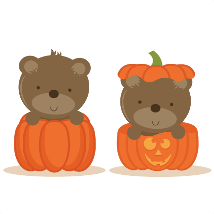 Cute Pumpkin Png Pic - Bear In A Pumpkin (432x432)