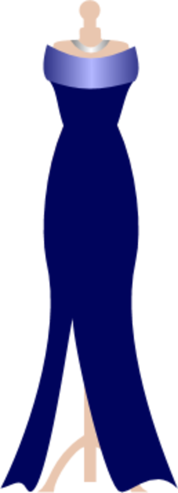 Formal Dress Clipart - Prom Dress Clipart (600x1665)