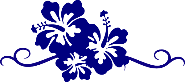 Hibiscus Flower Border Clipart - Blue Flowers Clip Art Border (600x265)