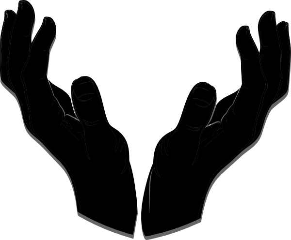Giving Hand3 Clip Art At Clker - Open Hand Silhouette Png (600x496)
