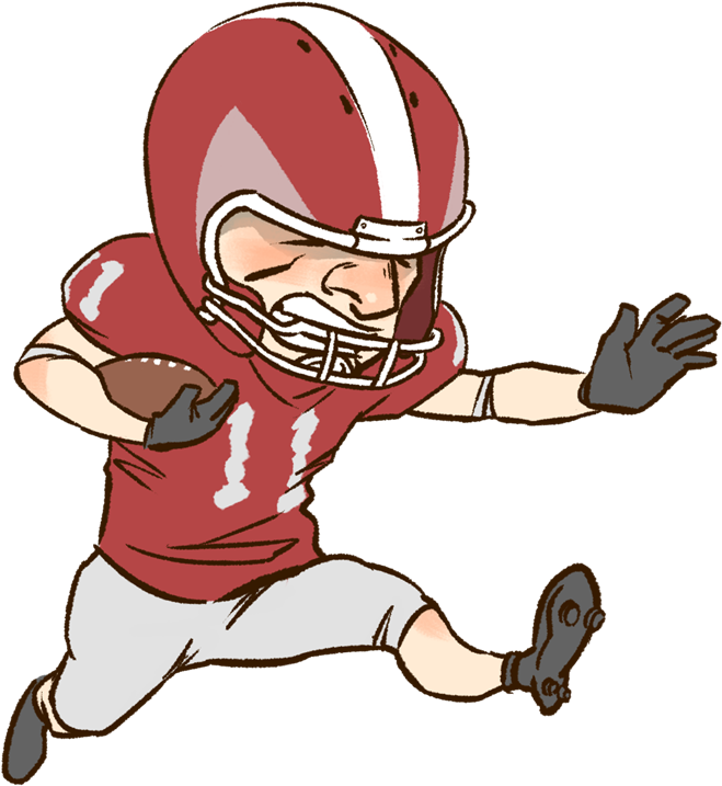 Cartoon Football Clipart - Cartoon Football Player Png American (1024x1024)
