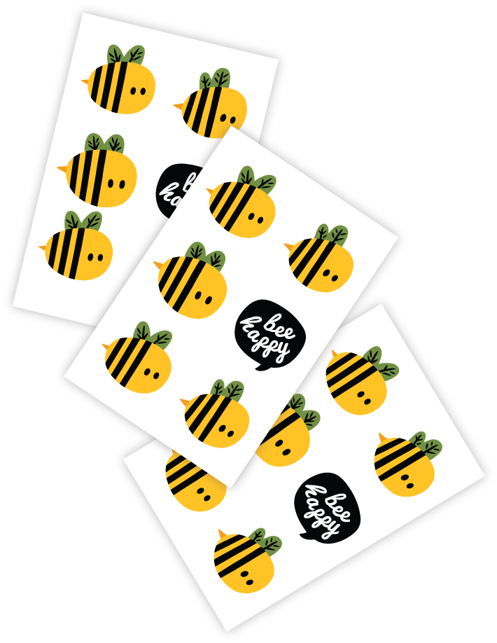 Temporary Tattoos Bee Happy - Bee (811x1081)