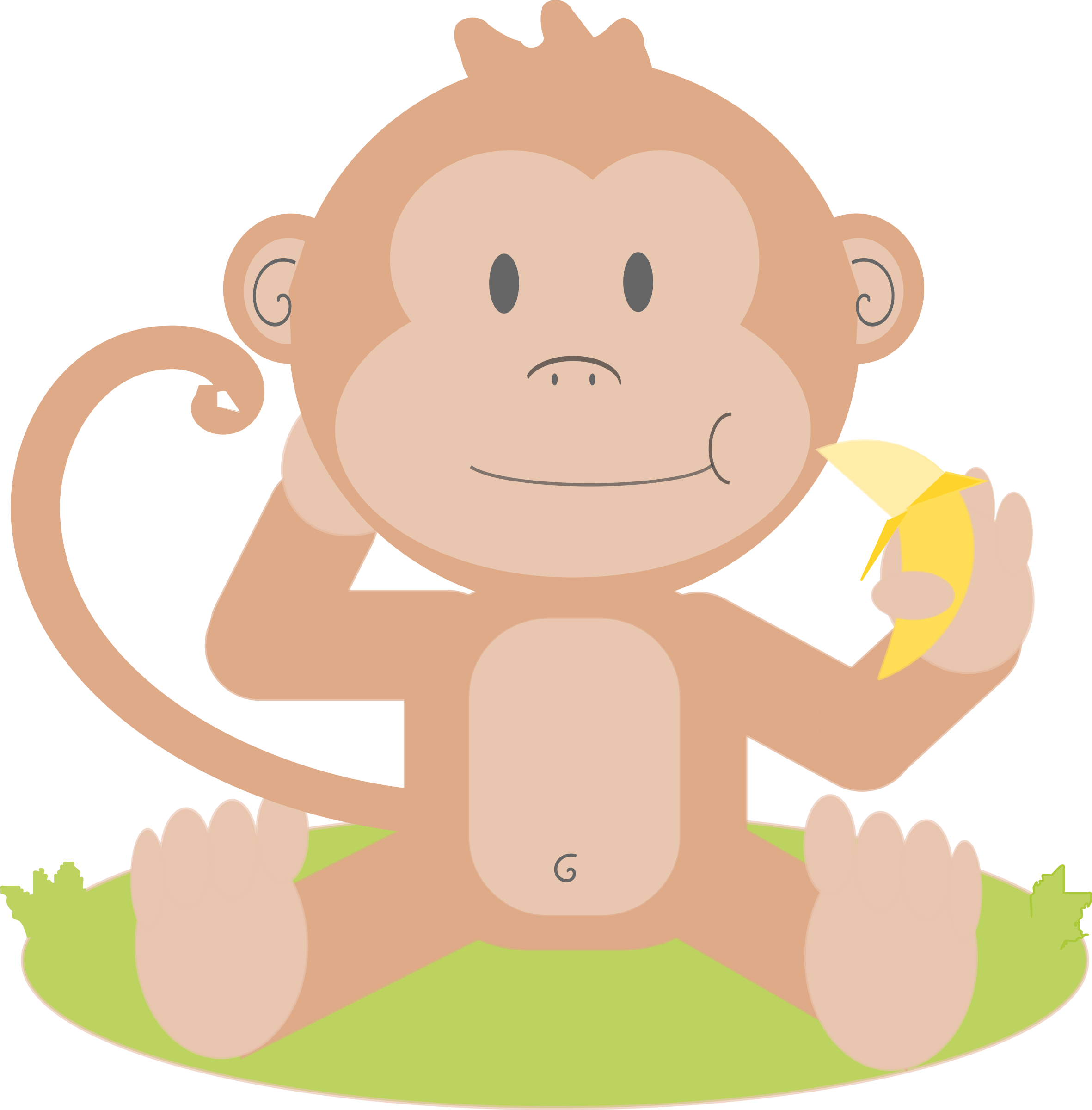 Big Image - Baby Monkey Clip Art (2362x2400)