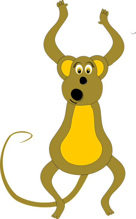 Jumping Monkey Svg Clip Arts 372 X 596 Px - Spider Monkey Clipart (449x720)