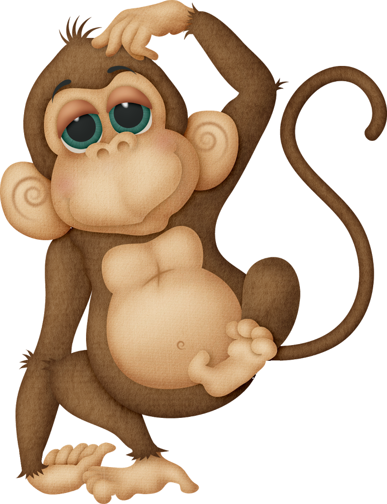 Monkey Itching Cliparts - Monkey Png (787x1024)
