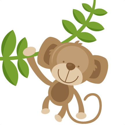 Hanging Monkey Svg Cut Files For Scrapbooking Silhouette - Cute Monkey Clipart Transparent Background (432x432)