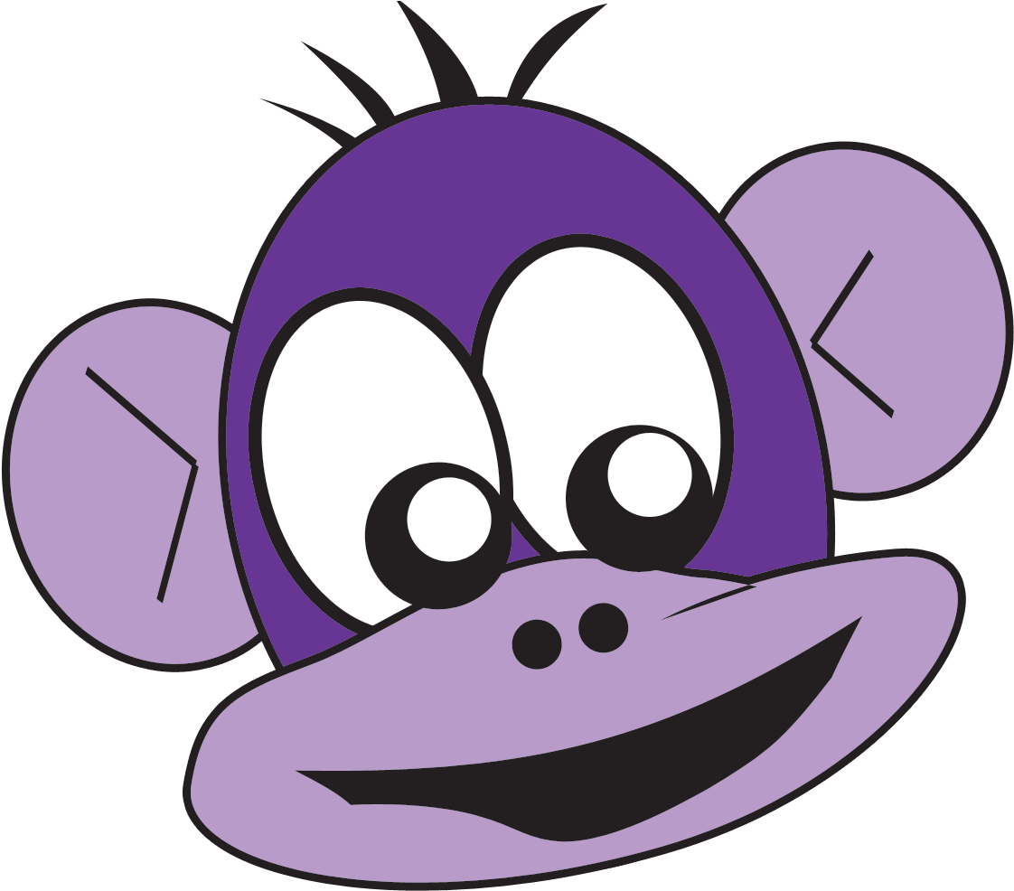 Monkey Head Clip Art Picture Medium Size - Purple Monkey (1155x1040)