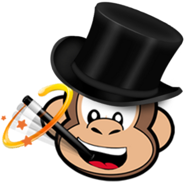 Medium Magic Monkey Logo With No Background - Cheeky Monkey Tile Coaster (366x357)