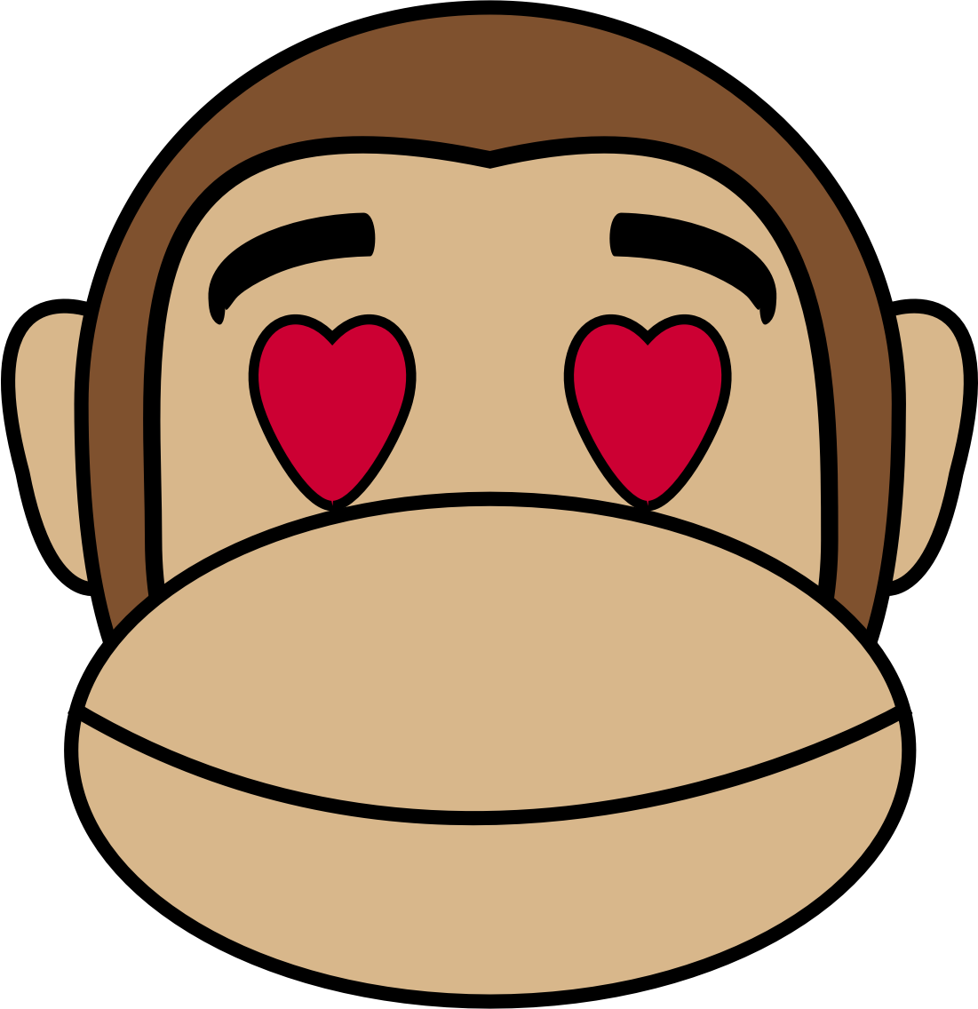 Big Image - Monkey In Love Clipart (1101x1136)
