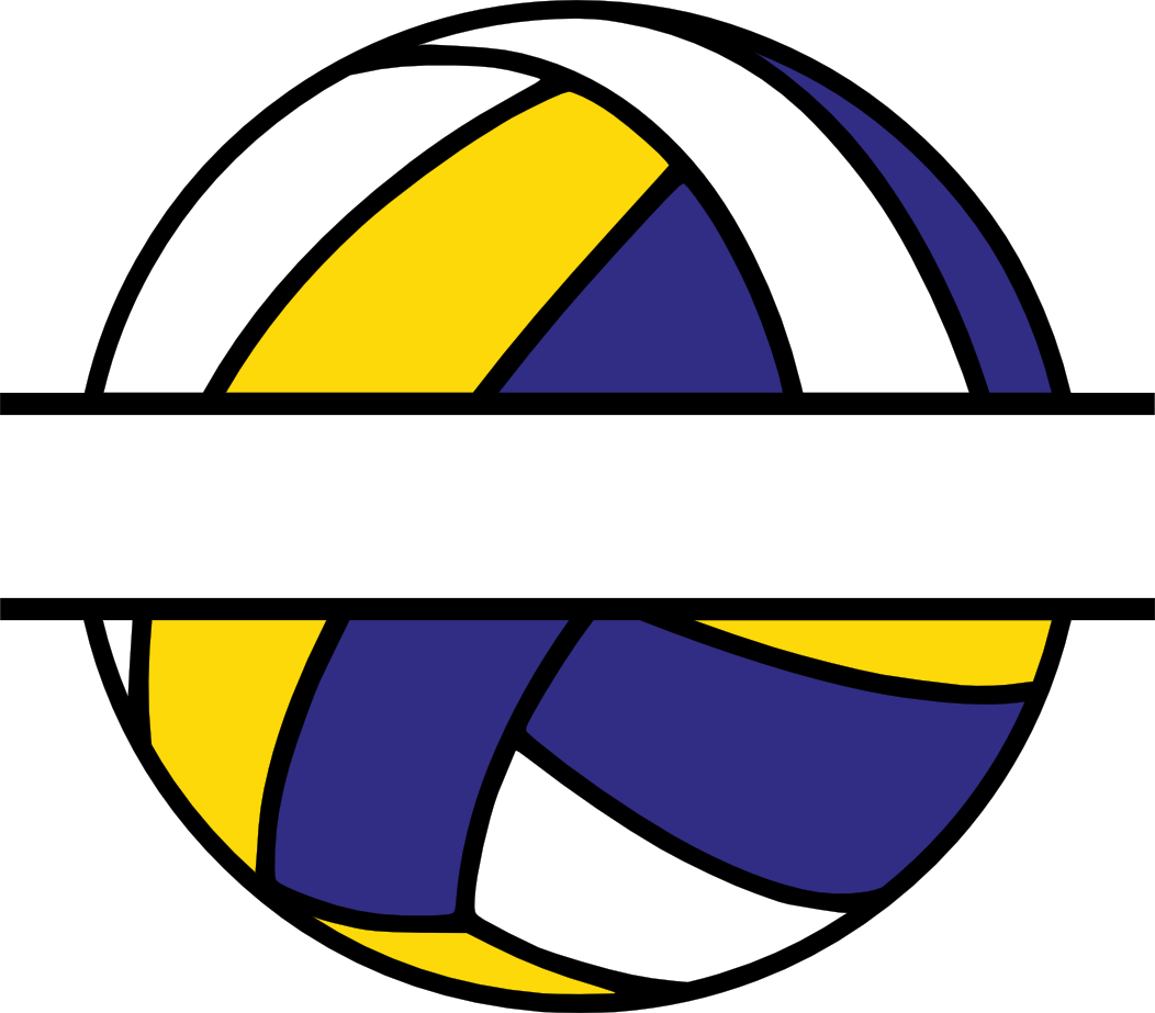 Monogram, Personal Use, Split Volleyball, - Sticker (1052x923)